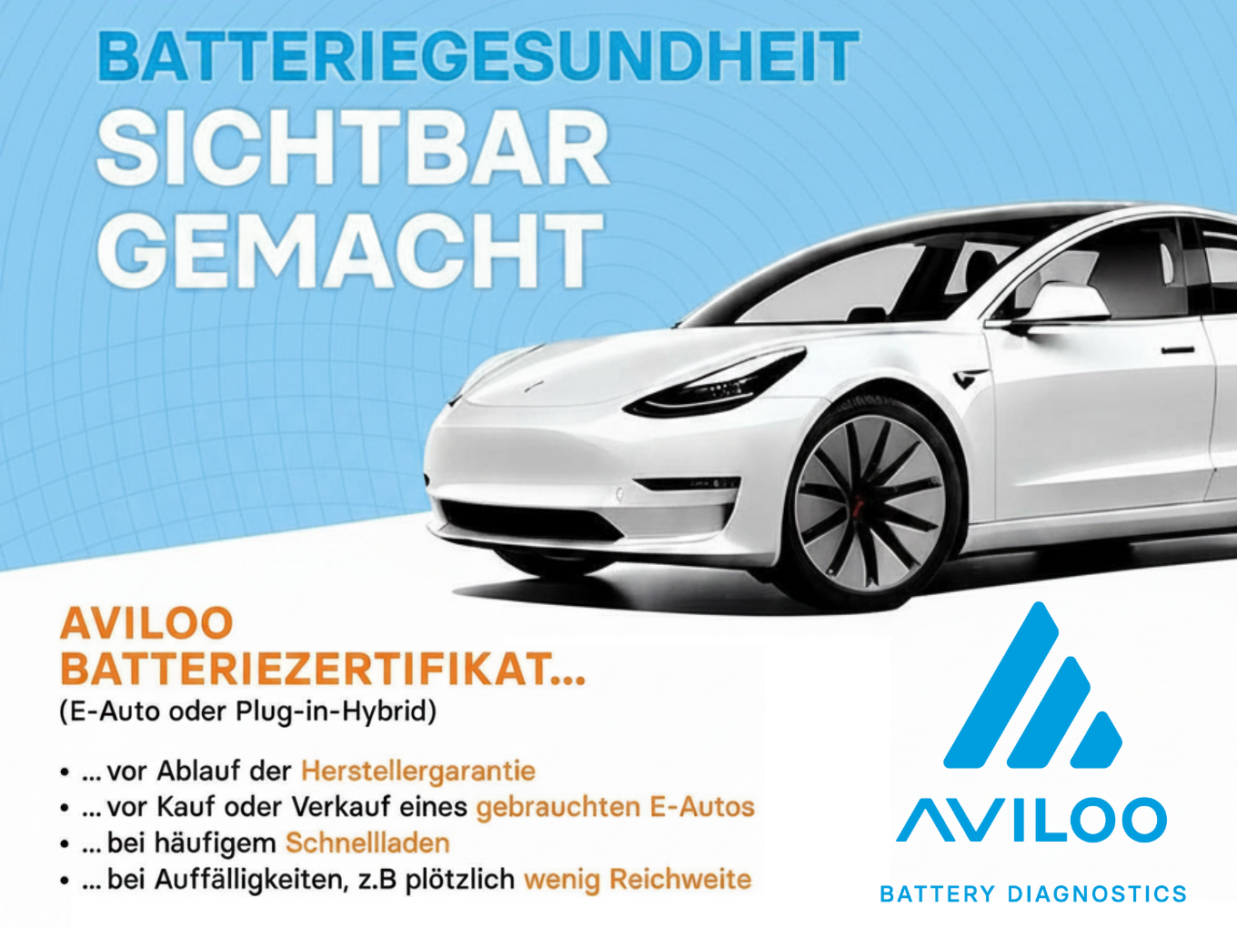 100 € Gutschein für einen Aviloo E-Auto-Batterie-Check